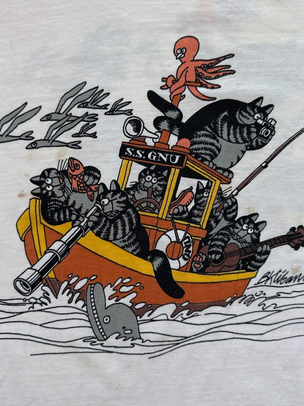 Vintage B kliban Hawaii crazy shirts Sailing cats humor Graphic souvenir cartoon - Picture 3 of 7
